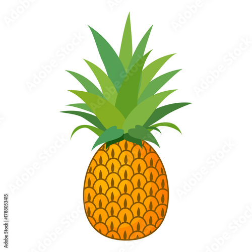 Fresh pineapple fruit illustration, summer pineapple fruit theme. Summer design for holiday promotion and printed on clothing.