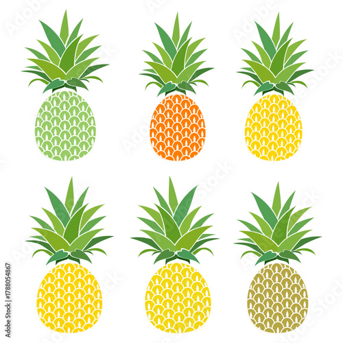 Fresh pineapple fruit pattern background, summer pineapple fruit theme. Summer design for holiday promotion and printed on clothing.