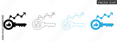 Unlock powerful insights with this key SEO analytics icon, symbolizing growth, approval, and essential digital strategy for business success. Perfect for marketing content.
