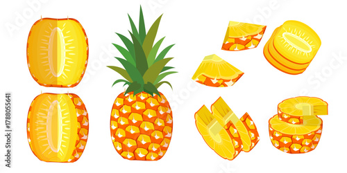 Fresh pineapple fruit pattern background, summer pineapple fruit theme. Summer design for holiday promotion and printed on clothing.