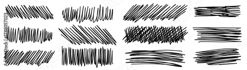 Set of rectangle scribble smears drawn with pen. Gunge textures isolated on white background. Hand drawn speech bubble collection. Set of abstract pen scribbles. Scribble line set. Hand Drawn lines