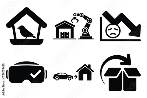 Modern business, technology, and lifestyle icons. vector illustration.