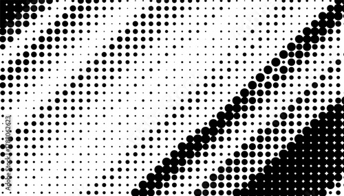 Black and white abstract halftone pattern with diagonal ways for sporty and modern background. Vector Format Illustration 