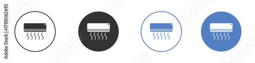 Air conditioner icon pictogram set. Vector icon designs