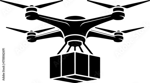 delivery drone carrying a package