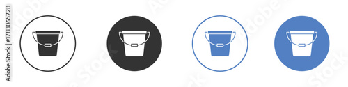 Bucket icon pictogram set. Vector icon designs