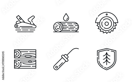 Set of woodworking icons