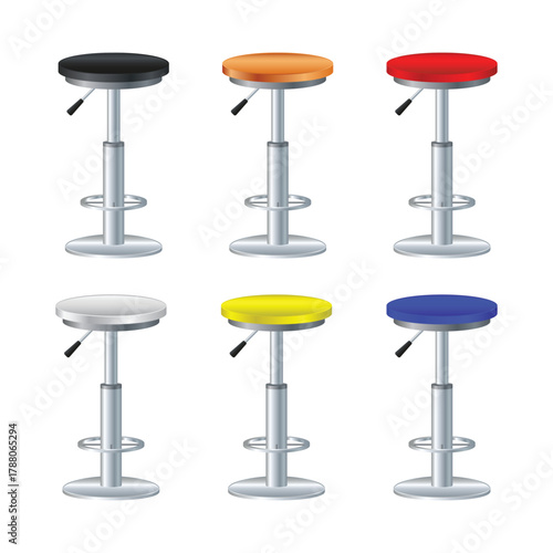 Colorful Bar Chair Stool Vector Illustration