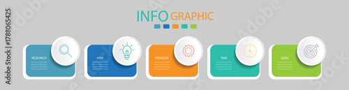 Presentation business infographic template with 5 options. Vector illustration abstract background. Can be used for info graphics, flow charts, presentations, web sites, banners, printed materials.