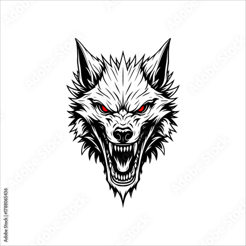 Cyberpunk Wolf artwork hand drawn illustration