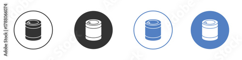 Canned food icon pictogram set. Vector icon designs