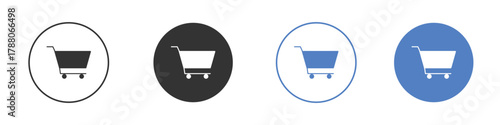 Cart icon pictogram set. Vector icon designs