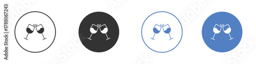 Clinking glasses icon pictogram set. Vector icon designs