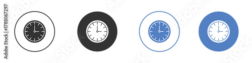 Clock icon pictogram set. Vector icon designs