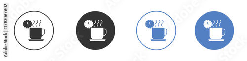 Coffee time icon pictogram set. Vector icon designs