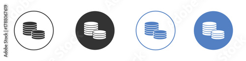 Coins icon pictogram set. Vector icon designs
