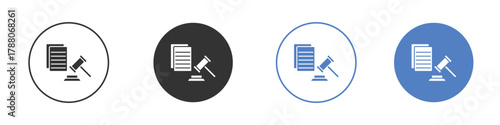 Court decision icon pictogram set. Vector icon designs
