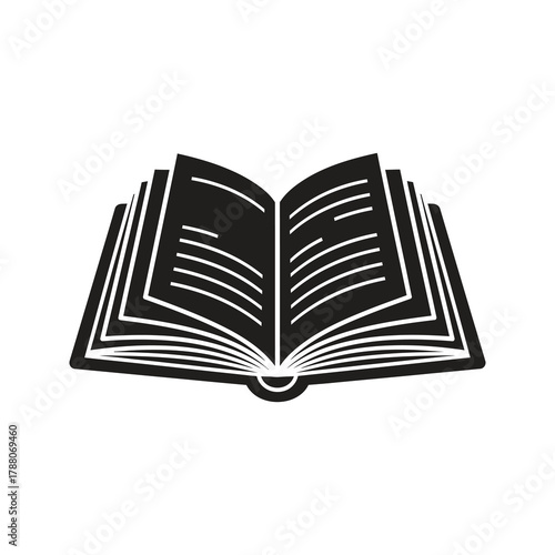 Open book icon representing a reading and an education for a knowledge and a learning in a library or a school