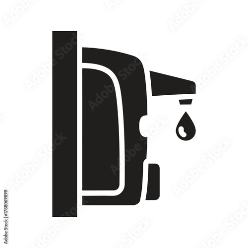 Towel on a hook icon representing a bathroom and a spa accessory for a drying and a hygiene with a fabric