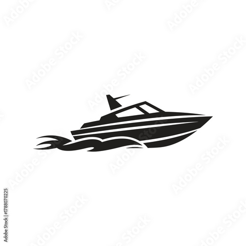 Luxury yacht on the water icon representing a sea travel and a recreational boat for a summer vacation and a maritime adventure
