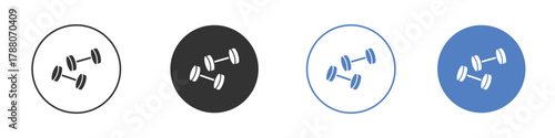 Dumbbell pair icon pictogram set. Vector icon designs