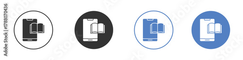 Ebook icon pictogram set. Vector icon designs