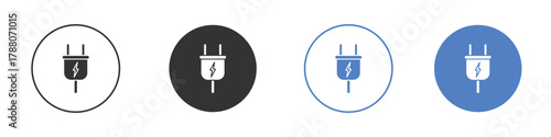 Electric plug icon pictogram set. Vector icon designs