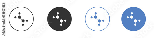 Ethylene molecule icon pictogram set. Vector icon designs