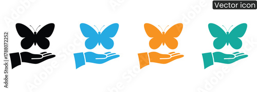 Conveying compassion and new beginnings, this versatile icon features a hand gently holding a butterfly, representing freedom and transformation.