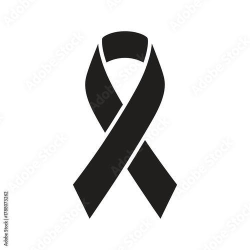 Awareness ribbon icon representing a support for a cause and a campaign for a health and a social issue with a solidarity