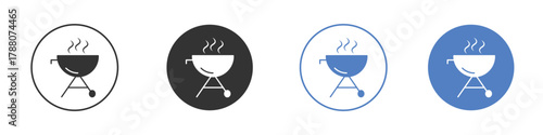 Grill icon pictogram set. Vector icon designs