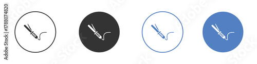 Hair curler icon pictogram set. Vector icon designs