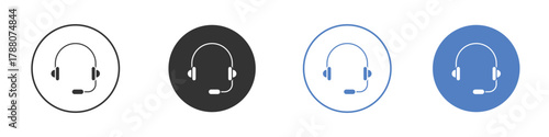 Headset icon pictogram set. Vector icon designs