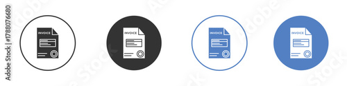 Invoice icon pictogram set. Vector icon designs