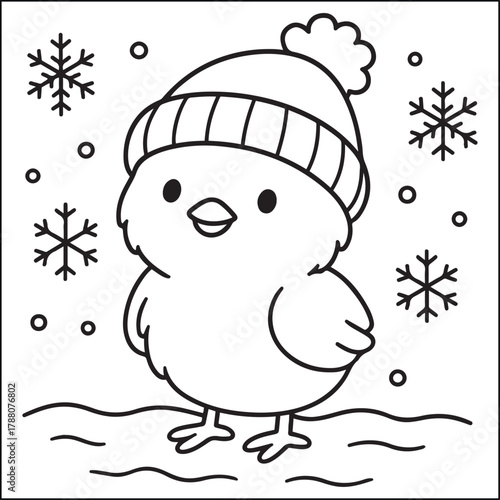 Winter & christmas black and white coloring pages for adults and teens 