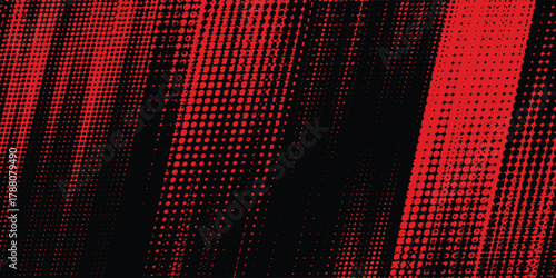 Halftone dots red and black. abstract illustration.