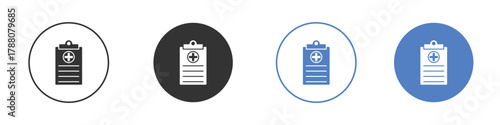 Medical report icon pictogram set. Vector icon designs
