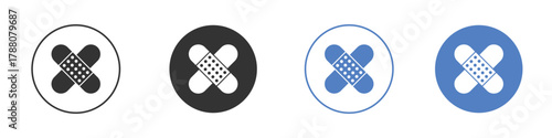 Medical patch icon pictogram set. Vector icon designs