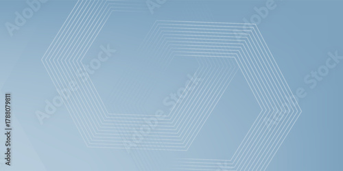 Abstract hexagon lines on gray background. Geometric stripe line art design for poster, brochure, cover, website, banner.