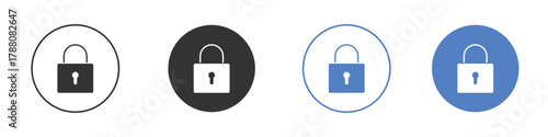 Padlock icon pictogram set. Vector icon designs