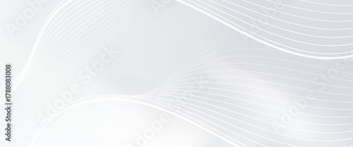 Soft abstract white wave background with gradient flow and elegant light pattern. Great for professional, futuristic, or digital themes.