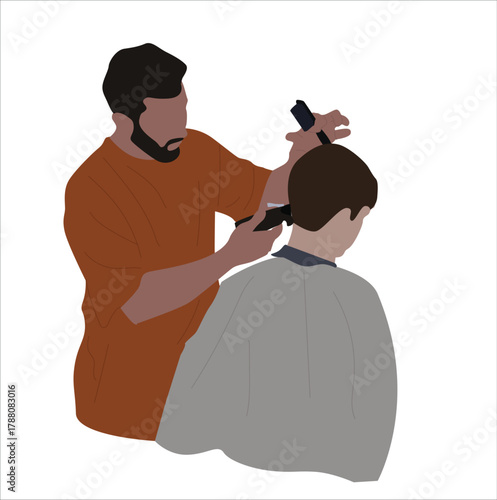 man getting his hair cut at the barbershop