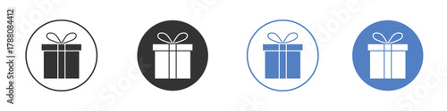 Present gift box icon pictogram set. Vector icon designs
