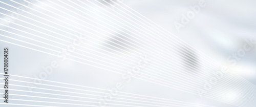 Elegant white abstract background featuring smooth linear waves and subtle gradient effects. Perfect for corporate, tech, or luxury branding.