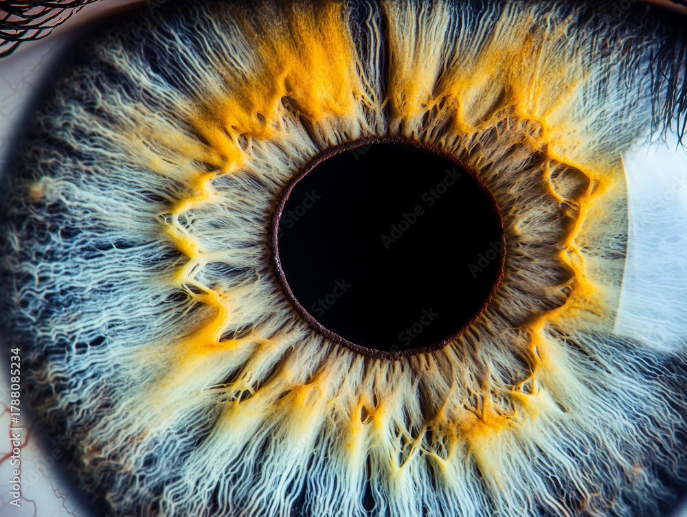 custom made wallpaper toronto digitalExtreme Close-Up of Human Eye Iris Showing Radial Striations, Color Variations, and Subtle Astigmatism Detail