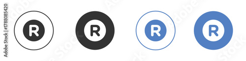 Registered trademark icon pictogram set. Vector icon designs