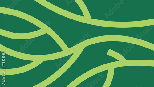 Green organic line background with abstract nature pattern for eco vector design and sustainable visual themes
