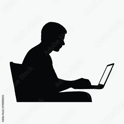 Man working comfortably at home desk with good posture