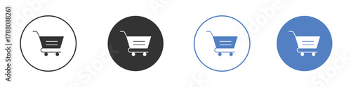 Shopping cart icon pictogram set. Vector icon designs