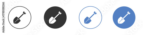 Shovel icon pictogram set. Vector icon designs